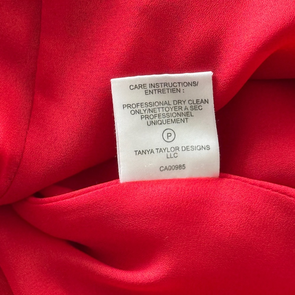 Tanya Taylor Red Floral Rouched Mini Dress, Size 8 - Picture 10 of 10